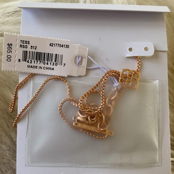 NWT Kendra Scott Rose Gold Tess Crystal Necklace - Picture 7 of 8